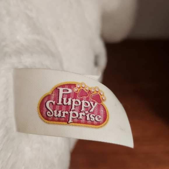 Puppy Surprise "Popcorn Mandy" Stuffed Animal White & Pink - Picture 7 of 10